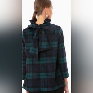 Plaid Wool Blend Blouse M